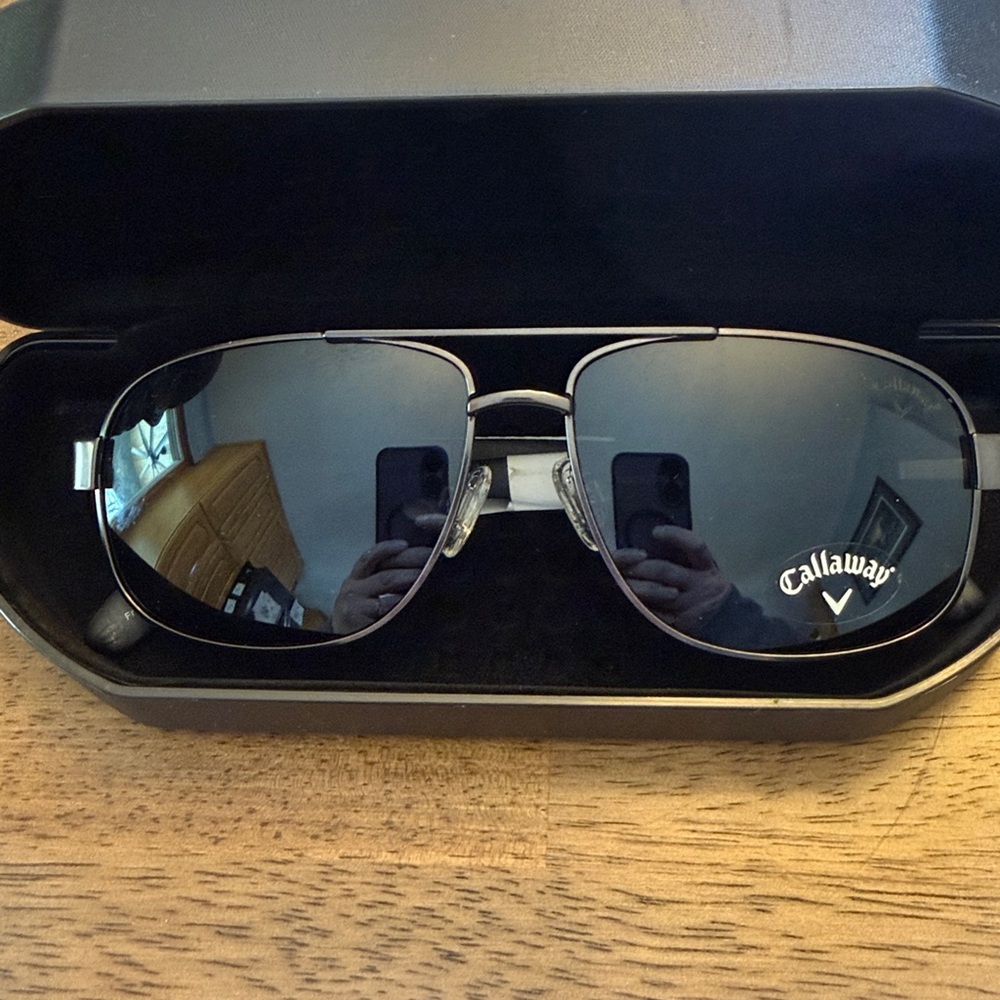 Callaway Gunmetal Aviator Sunglasses NWT CAL CA811 GUN 59-14-145